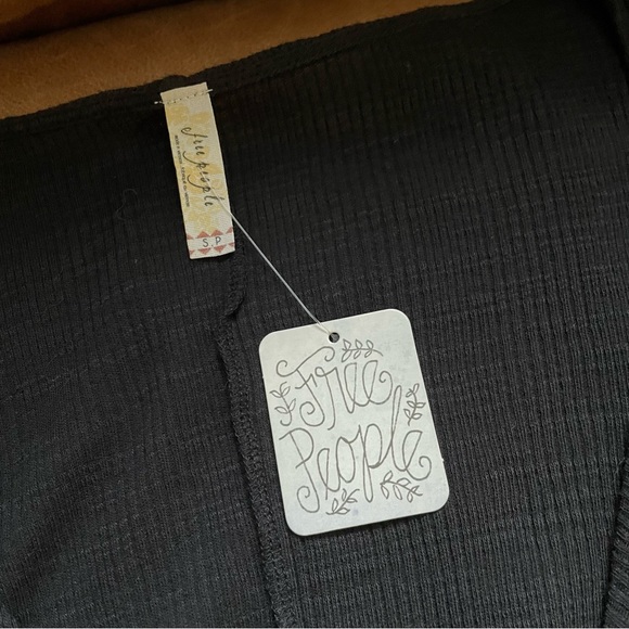 NWT Free People Nevermind Crop Wrap Top thumb holes mesh ballet We the Free - Picture 5 of 13